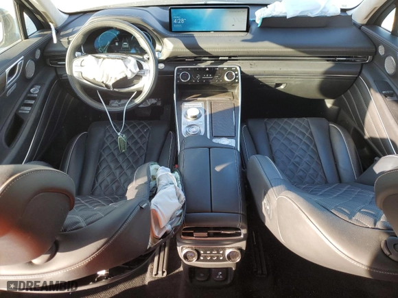 2023 Genesis GV80 with VIN KMUHCESC5PU120598, listed as a Copart auction lot 44137235 with 18,099 mi miles and Salvage Title. Bid and sale history available at carsss.com. Image 8.