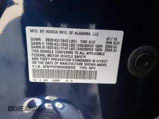 2019 Honda Pilot Touring 8-Passenger z VIN 5FNYF6H90KB000303, wystawiony jako Copart lot #52410585 z przebiegiem 129 190 mil mil oraz Szkoda całkowita • Salvage title. Historia ofert i sprzedaży dostępna na DreamBid. Obrazek 16.