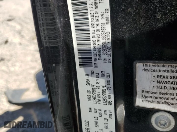 2009 Dodge Ram 2500 Laramie with VIN 3D3KS28L89G540791, listed as a Copart auction lot 68290654 with 124,098 mi miles and Salvage Title. Bid and sale history available at carsss.com. Image 15.