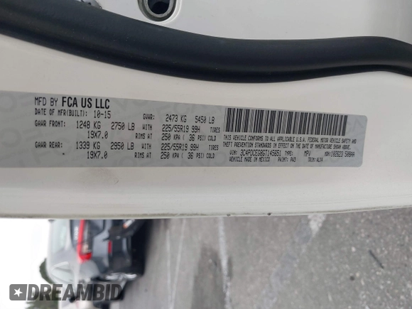 2016 Dodge Journey R/T with VIN 3C4PDCEG8GT145651, listed as a IAAI auction lot 40523667 with 139,437 mi miles and . Bid and sale history available at DreamBid. Image 9.