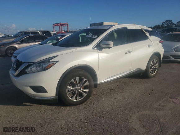 2015 Nissan Murano SV with VIN 5N1AZ2MG0FN290650, listed as a Copart auction lot 80395094 with 0 mi miles and Salvage Title. Bid and sale history available at carsss.com. Image 1.