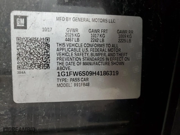 2017 Chevrolet Bolt EV LT with VIN 1G1FW6S09H4186319, listed as a Copart auction lot 51055285 with 131,317 mi miles and Salvage Title. Bid and sale history available at carsss.com. Image 12.
