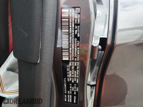 2024 Alfa Romeo Stelvio Veloce z VIN ZASPAKBN1R7D74757, wystawiony jako Copart lot #81093484 z przebiegiem 13 847 mil mil oraz Nie do naprawy • Non repairable. Historia ofert i sprzedaży dostępna na DreamBid. Obrazek 15.