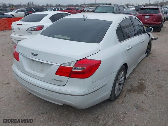 2013 Hyundai Genesis 3.8L with VIN KMHGC4DD5DU243646, listed as a IAAI auction lot 41598641 with 196,229 mi miles. Bid and sale history available at carsss.com. Image 4.