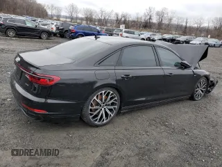 2022 Audi A8 with VIN WAULDAF85NN004895, listed as a Copart auction lot 51758025 with 61,164 mi miles and Salvage title. Bid and sale history available at DreamBid. Image 3.