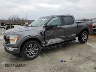 2021 Ford F-150 XL with VIN 1FTEW1CP1MFA48094, listed as a Copart auction lot 47822195 with 56,506 mi miles and Salvage Title. Bid and sale history available at carsss.com. Image 1.