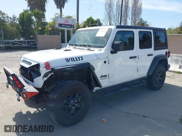 2022 Jeep Wrangler Unlimited Sport S with VIN 1C4HJXDG7NW144634, listed as a IAAI auction lot 41975242 with 29,336 mi miles. Bid and sale history available at carsss.com. Image 2.