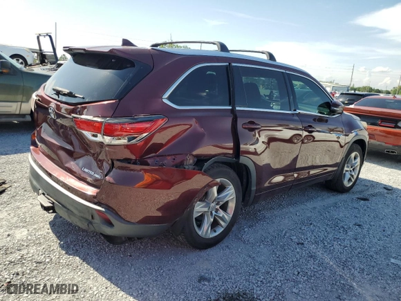 2015 Toyota Highlander Limited with VIN 5TDDKRFH4FS096900, listed as a Copart auction lot 51293595 with 171,517 mi miles and Salvage Title. Bid and sale history available at carsss.com. Image 3.