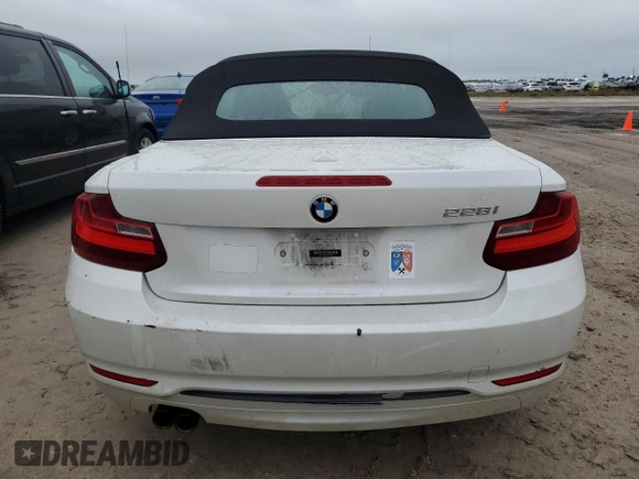 2015 BMW 2 Series 228i with VIN WBA1K5C51FV242629, listed as a Copart auction lot 74613734 with Not provided miles and Salvage title. Bid and sale history available at DreamBid. Image 6.