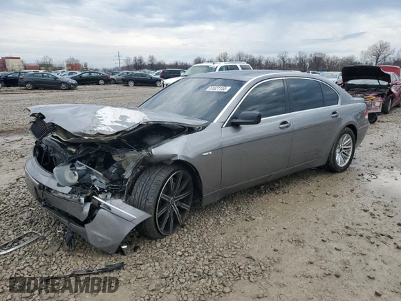 2005 BMW 7 Series 745Li with VIN WBAGN63515DS56509, listed as a Copart auction lot 51021155 with 0 mi miles and Salvage Title. Bid and sale history available at carsss.com. Image 1.