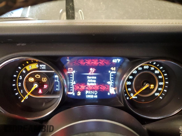 2021 Jeep Wrangler Unlimited Sahara High Altitude with VIN 1C4HJXEMXMW821386, listed as a Copart auction lot 52482324 with 19,933 mi miles and Salvage title. Bid and sale history available at DreamBid. Image 9.