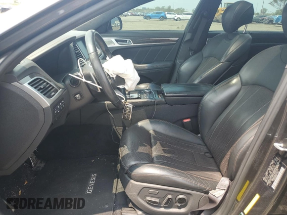 2018 Genesis G80 Sport with VIN KMHGN4JB0JU257124, listed as a Copart auction lot 59428525 with 92,157 mi miles and Salvage title. Bid and sale history available at DreamBid. Image 7.