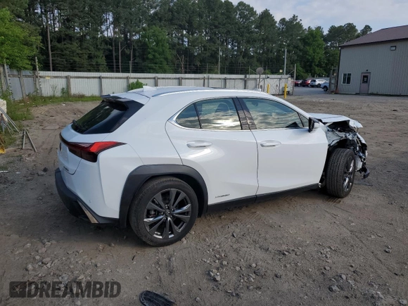 2020 Lexus UX 250h F Sport with VIN JTHR9JBH2L2025902, listed as a Copart auction lot 58944834 with 14,597 mi miles and Salvage title. Bid and sale history available at DreamBid. Image 3.