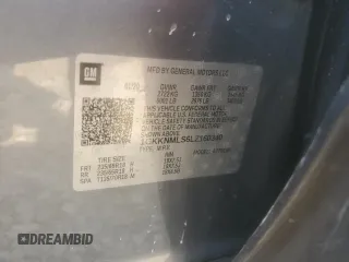 2020 GMC Acadia SLT with VIN 1GKKNMLS6LZ160340, listed as a Copart auction lot 57523595 with 90,546 mi miles and Salvage title. Bid and sale history available at DreamBid. Image 13.