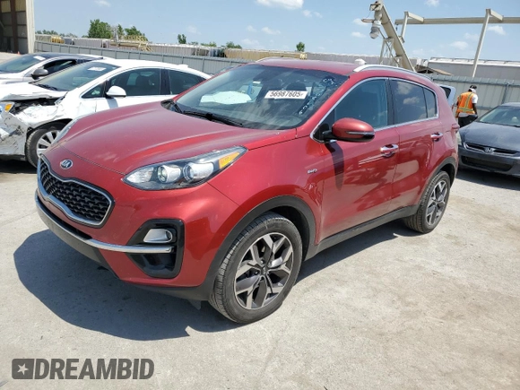 2020 Kia Sportage EX with VIN KNDPNCAC5L7708606, listed as a Copart auction lot 56987605 with 99,018 mi miles and Salvage title. Bid and sale history available at DreamBid. Image 1.