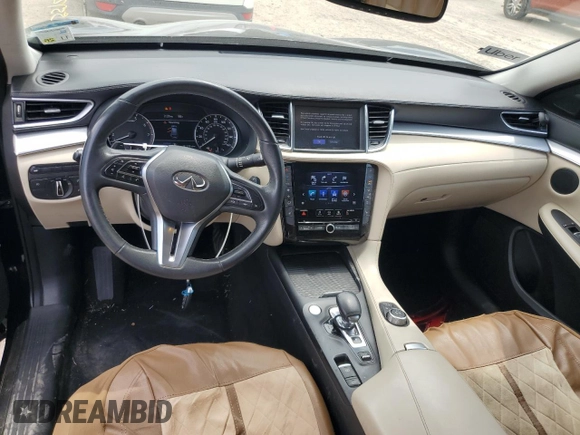 2019 Infiniti QX50 Luxe with VIN 3PCAJ5M14KF142261, listed as a Copart auction lot 55122875 with 125,200 mi miles and Salvage title. Bid and sale history available at DreamBid. Image 8.