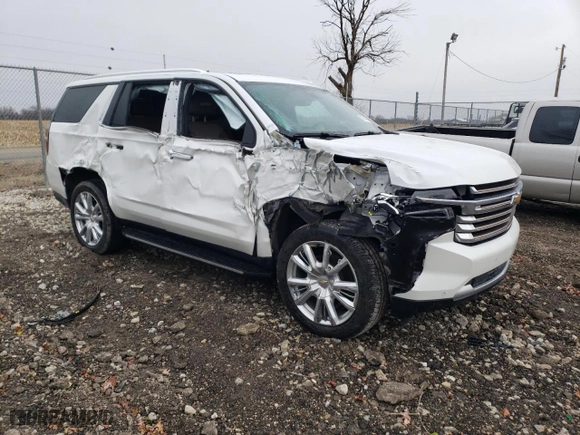 2021 Chevrolet Tahoe High Country with VIN 1GNSKTKL6MR394950, listed as a Copart auction lot 83181434 with 57,761 mi miles and Salvage Title. Bid and sale history available at carsss.com. Image 4.
