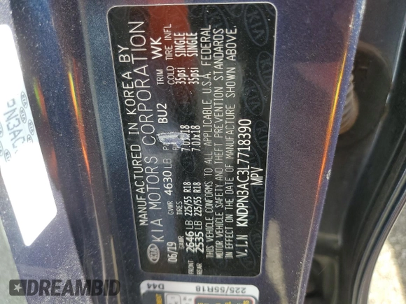 2020 Kia Sportage EX с VIN KNDPN3AC3L7718390, выставлен на аукционе Copart как лот 52001235 с пробегом 101 244 миль миль и Списание • Salvage title. История ставок и продаж доступна на DreamBid. Изображение 14.