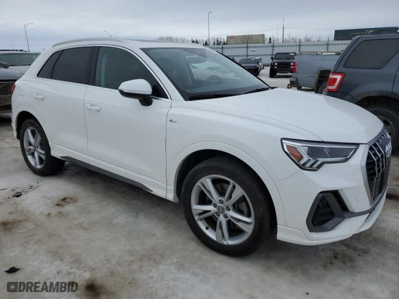 2020 Audi Q3 S line Premium Plus with VIN WA1EECF34L1061550, listed as a Copart auction lot 46917255 with 72,600 mi miles and Clean Title. Bid and sale history available at carsss.com. Image 4.
