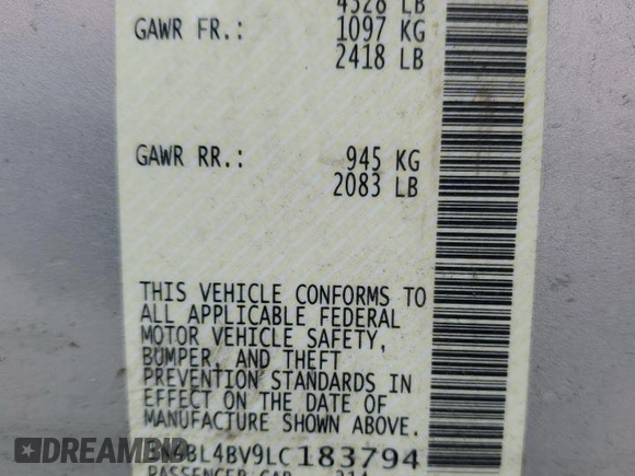 2020 Nissan Altima 2.5 S with VIN 1N4BL4BV9LC183794, listed as a Copart auction lot 83358244 with 77,212 mi miles and Salvage Title. Bid and sale history available at carsss.com. Image 12.