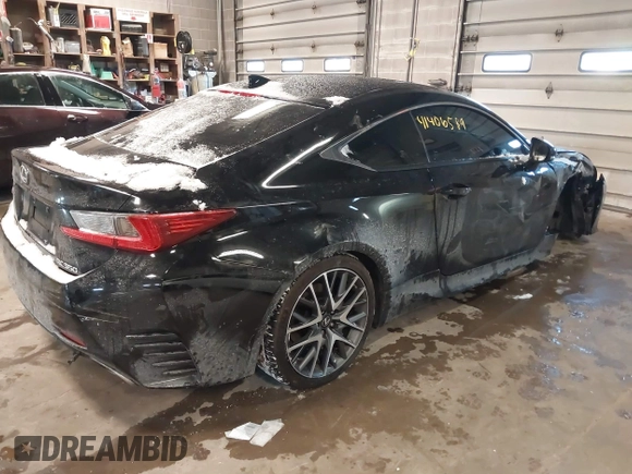 2015 Lexus RC 350 with VIN JTHSE5BC3F5004035, listed as a IAAI auction lot 41406589 with 128,155 mi miles. Bid and sale history available at carsss.com. Image 4.