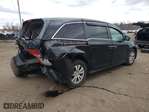 2017 Honda Odyssey EX-L with VIN 5FNRL5H68HB023916, listed as a Copart auction lot 48924965 with 121,603 mi miles and Salvage Title. Bid and sale history available at DreamBid. Image 3.