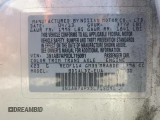 2013 Nissan Sentra SV with VIN 3N1AB7APXDL715091, listed as a Copart auction lot 50904735 with 158,910 mi miles and Salvage Title. Bid and sale history available at carsss.com. Image 12.