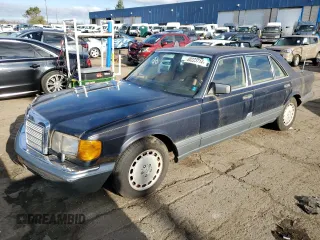 1986 Mercedes-Benz 420 Series 420SEL with VIN WDBCA35D1GA265651, listed as a Copart auction lot 80223714 with 104,989 mi miles and Clean Title. Bid and sale history available at carsss.com. Image 1.