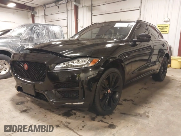 2018 Jaguar F-Pace 30t R-Sport with VIN SADCL2GX8JA281161, listed as a IAAI auction lot 41697529 with 81,242 mi miles and . Bid and sale history available at DreamBid. Image 2.