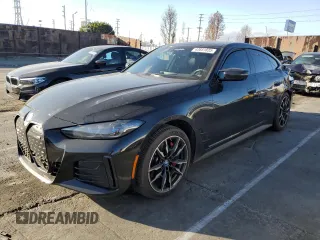 2023 BMW i4 M50 with VIN WBY33AW04PFR00679, listed as a Copart auction lot 43851835 with 29,125 mi miles and Salvage Title. Bid and sale history available at carsss.com. Image 1.