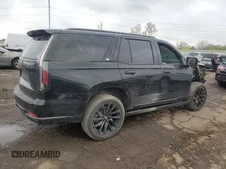 2023 Cadillac Escalade 4WD Sport with VIN 1GYS4FKL1PR258793, listed as a Copart auction lot 55128535 with 35,331 mi miles and Salvage title. Bid and sale history available at DreamBid. Image 3.