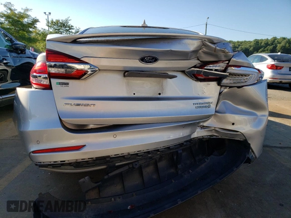 2019 Ford Fusion Hybrid Titanium with VIN 3FA6P0RUXKR106329, listed as a Copart auction lot 55557282 with 40,593 mi miles. Bid and sale history available at carsss.com. Image 9.