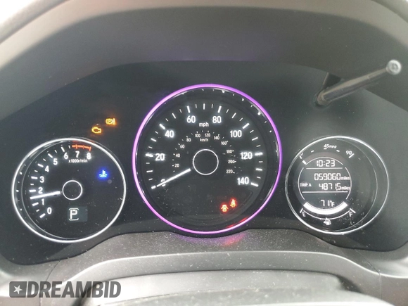 2016 Honda HR-V EX with VIN 3CZRU6H50GM765693, listed as a Copart auction lot 51143835 with 59,060 mi miles and Salvage Title. Bid and sale history available at DreamBid. Image 9.