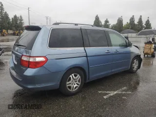 2005 Honda Odyssey EX with VIN 5FNRL384X5B047682, listed as a Copart auction lot 47988485 with 201,593 mi miles and Salvage Title. Bid and sale history available at carsss.com. Image 3.