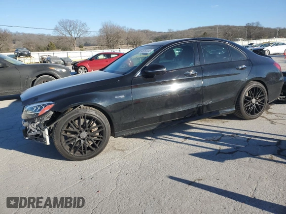2020 Mercedes-Benz C 43 AMG with VIN 55SWF6EB2LU329244, listed as a Copart auction lot 46253045 with 55,209 mi miles and Salvage Title. Bid and sale history available at carsss.com. Image 1.