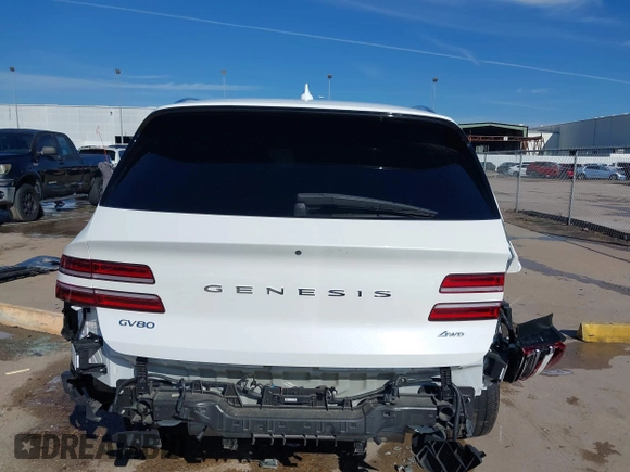 2023 Genesis GV80 with VIN KMUHBDSB0PU140228, listed as a IAAI auction lot 41253270 with 33,467 mi miles and . Bid and sale history available at DreamBid. Image 6.
