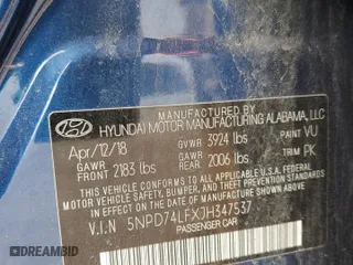 2018 Hyundai Elantra SE with VIN 5NPD74LFXJH347537, listed as a Copart auction lot 50220045 with 0 mi miles and Salvage Title. Bid and sale history available at carsss.com. Image 13.