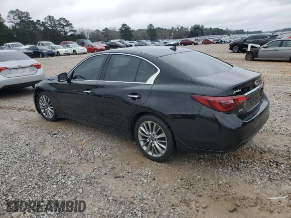 2020 Infiniti Q50 Luxe z VIN JN1EV7AR2LM252670, wystawiony jako Copart lot #45817375 z przebiegiem 69 305 mil mil oraz Szkoda całkowita • Salvage title. Historia ofert i sprzedaży dostępna na DreamBid. Obrazek 2.