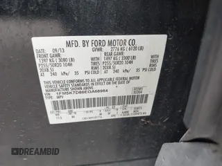 2014 Ford Explorer XLT with VIN 1FM5K7D86EGA68984, listed as a IAAI auction lot 41906742 with 145,292 mi miles and . Bid and sale history available at carsss.com. Image 9.