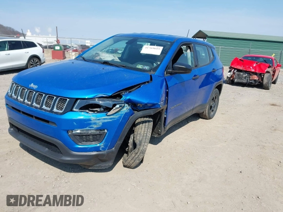 2020 Jeep Compass Sport with VIN 3C4NJDAB0LT142611, listed as a IAAI auction lot 41769615 with 93,753 mi miles. Bid and sale history available at carsss.com. Image 2.