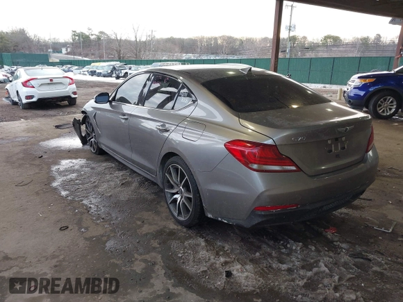 2021 Genesis G70 2.0T Sport with VIN KMTG24LA7MU067165, listed as a IAAI auction lot 41441008 with 43,792 mi miles. Bid and sale history available at carsss.com. Image 3.
