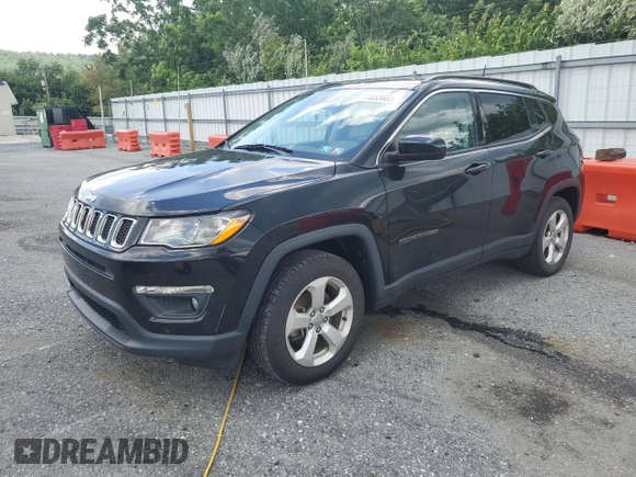 2018 Jeep Compass Latitude with VIN 3C4NJCBB5JT495075, listed as a Copart auction lot 61853665 with 55,622 mi miles and Salvage title. Bid and sale history available at DreamBid. Image 1.