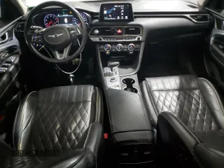 2021 Genesis G70 2.0T with VIN KMTG44LAXMU070314, listed as a Copart auction lot 88990385 with 52,517 mi miles and Salvage Title. Bid and sale history available at DreamBid. Image 8.