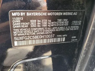2014 BMW X6 xDrive35i with VIN 5UXFG2C58E0H10037, listed as a Copart auction lot 59356144 with 91,472 mi miles and Salvage Title. Bid and sale history available at carsss.com. Image 13.