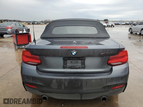 2018 BMW 2 Series M240i with VIN WBA2N1C54JVC28823, listed as a Copart auction lot 89012725 with 81,576 mi miles and Salvage Title. Bid and sale history available at carsss.com. Image 6.