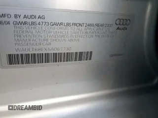 2005 Audi A4 3.0L with VIN WAULT68EX5A067730, listed as a Copart auction lot 84217394 with 137,270 mi miles and Salvage Title. Bid and sale history available at carsss.com. Image 14.