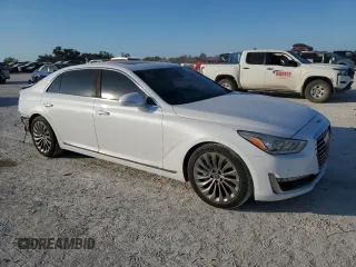 2017 Genesis G90 3.3T Premium with VIN KMHG34JA0HU032385, listed as a Copart auction lot 83540304 with 63,917 mi miles and Salvage Title. Bid and sale history available at carsss.com. Image 4.