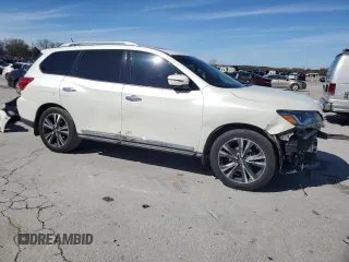 2017 Nissan Pathfinder Platinum with VIN 5N1DR2MN6HC619281, listed as a Copart auction lot 50221005 with 141,719 mi miles and Salvage title. Bid and sale history available at DreamBid. Image 4.