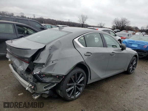 2024 Lexus IS 350 F Sport with VIN JTHGZ1E20R5037472, listed as a Copart auction lot 43313995 with 4,094 mi miles and Salvage title. Bid and sale history available at DreamBid. Image 3.