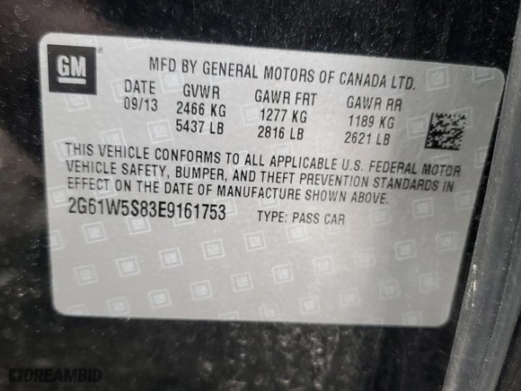 2014 Cadillac XTS Platinum with VIN 2G61W5S83E9161753, listed as a Copart auction lot 50337075 with 37,867 mi miles and Salvage Title. Bid and sale history available at carsss.com. Image 14.